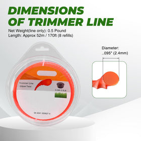 Dalom trimmer line fits most heads for easy installation.