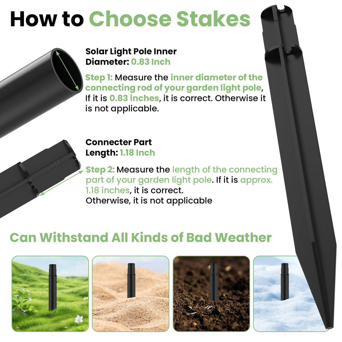 DALQUIS ABS plastic spikes are lightweight yet sturdy for outdoor use.