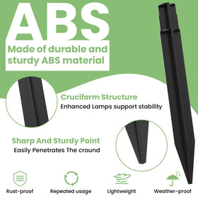 DALQUIS black replacement stakes offering corrosion resistance for long-lasting garden lighting.