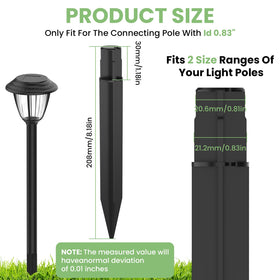 DALQUIS solar torch spikes designed for easy hand-insertion into soil.