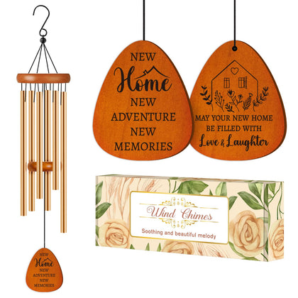 Damaigiift house warming wind chimes in gift box, ready for gifting.