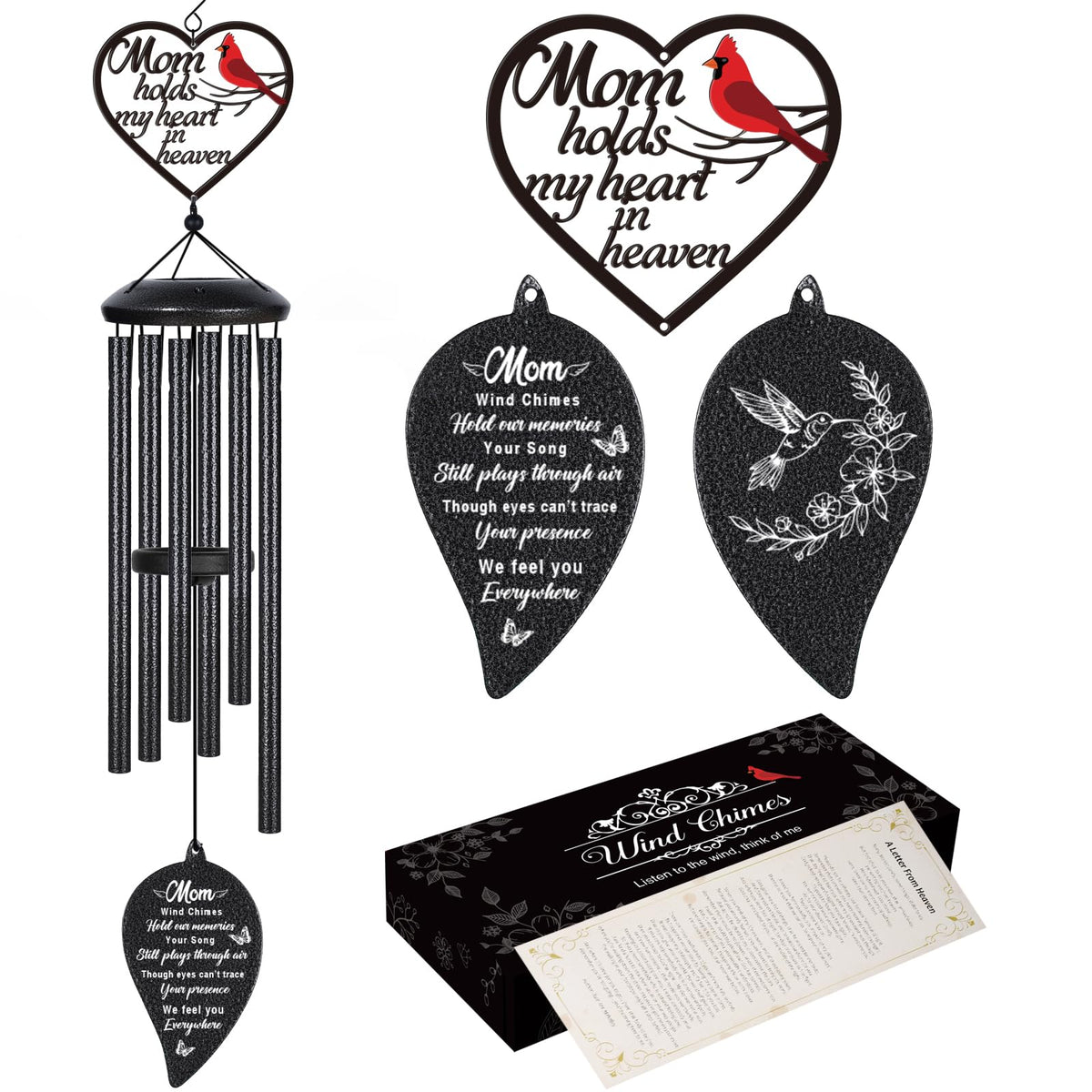 Damaigiift memorial wind chimes 30-inch on porch honoring mom with gentle melodies