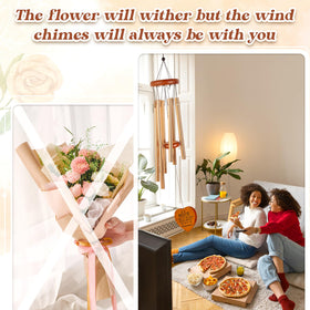 Premium aluminum tubes of the Damaigiift chime produce soothing tones.