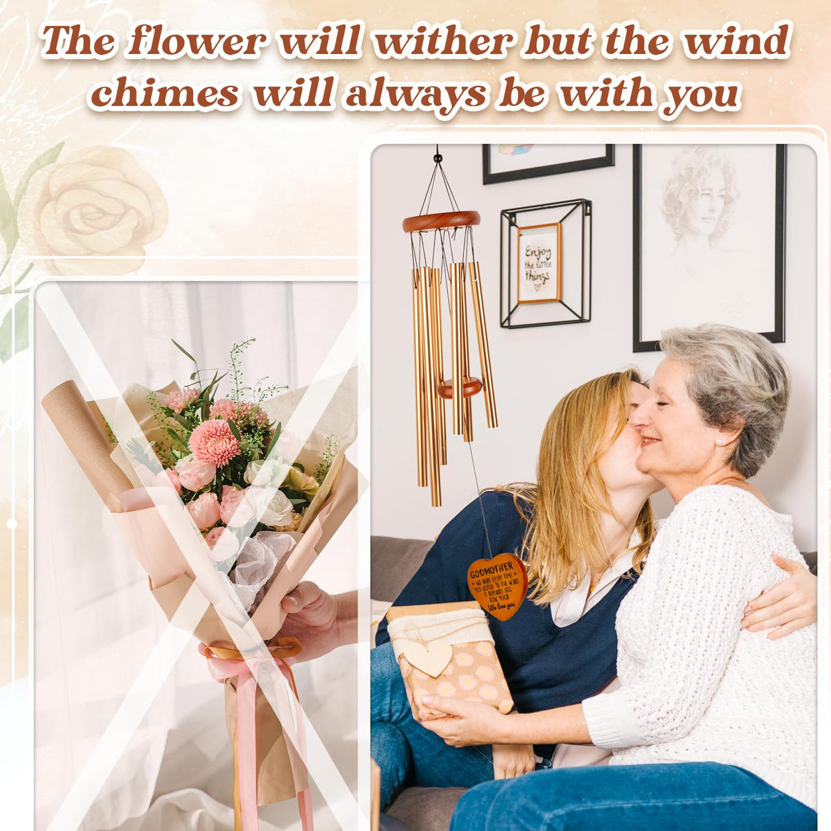 Damaigiift six-tube aluminum wind chime creating soothing tones