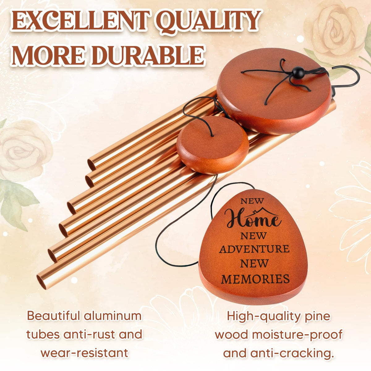Damaigiift wind chimes feature heartwarming inscription for meaningful moments.