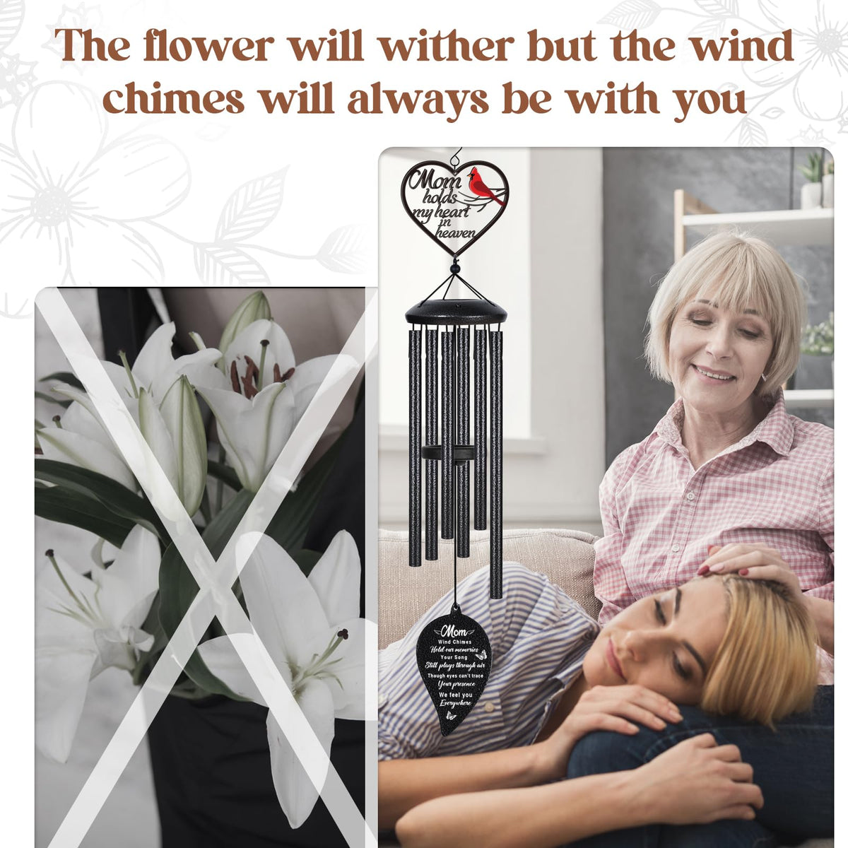 Damaigiift wind chimes with anodized metal tubes, durable and weatherproof