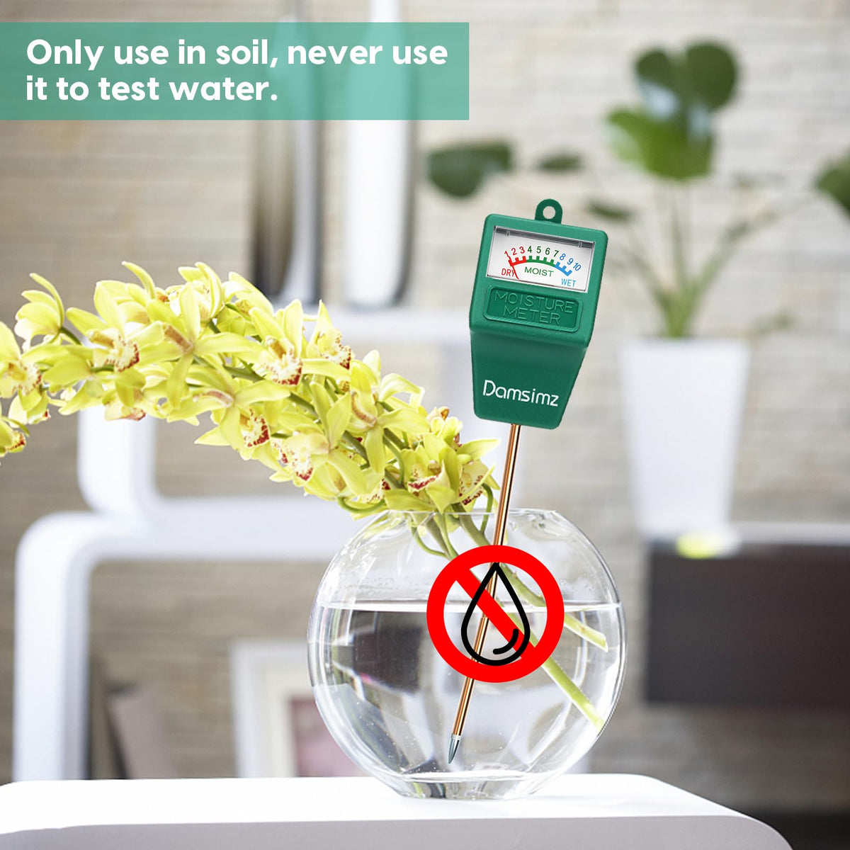Damsimz moisture meter for indoor and outdoor gardening.