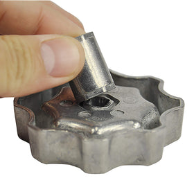 Close-up shows rust-resistant finish on the replacement handle.