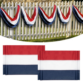 DanCoom American bunting flag 20ft in red-white-blue stripes for outdoor porch decor.