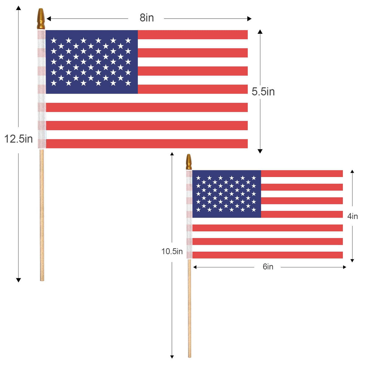 DanCoom 4x6 inch mini flags on sticks ideal for parades, events, or gift toppers