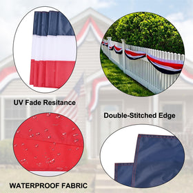 DanCoom porch decoration in red-white-blue for memorable Fourth of July celebrations.