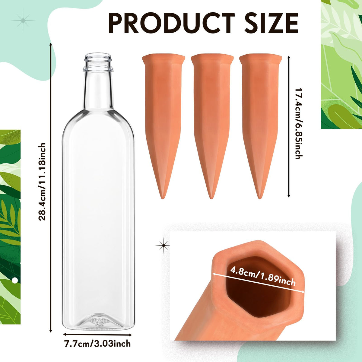 Dandat 1000ml plastic bottle reservoir for easy water monitoring.