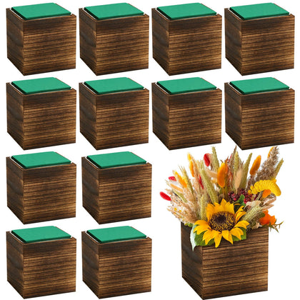 Dandat 18-set wood cube planter boxes packaging—comprehensive kit for events
