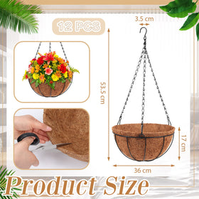 Dandat round wire plant holder features a black-coated frame.