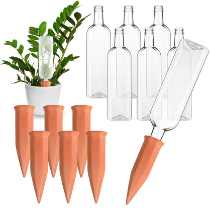 Dandat self-watering spikes in soil deliver steady moisture for pots.