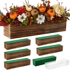 Dandat six-set rectangle wooden planter boxes arranged as elegant centerpieces