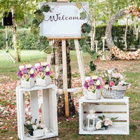 Dandat square wooden planter boxes offer versatile garden and home displays.
