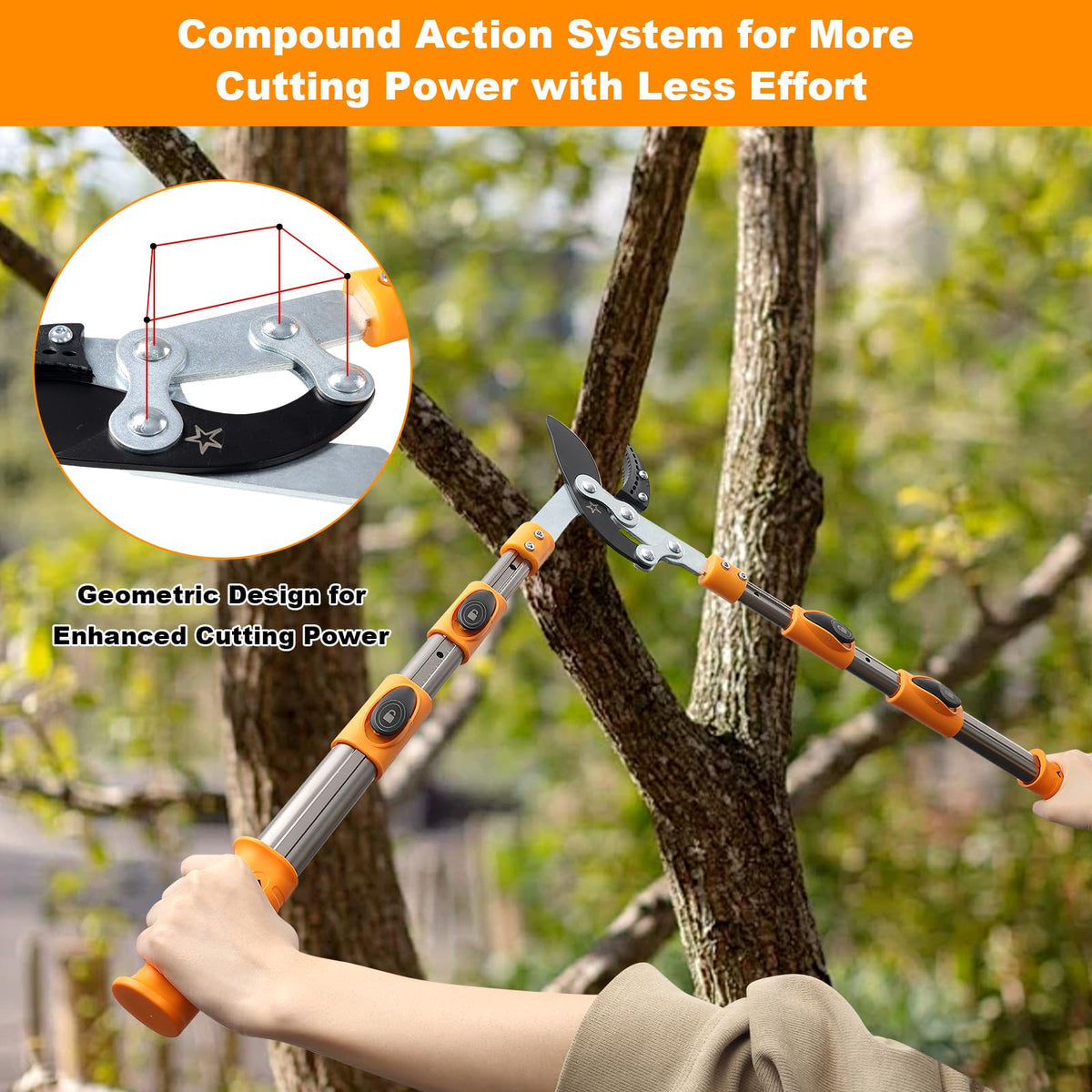 Daneried Loppers compound lever system delivers more cutting power with less effort.