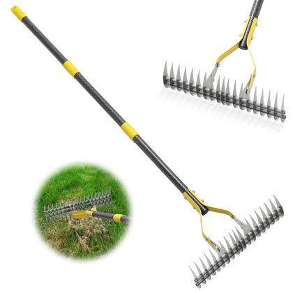 Daneried Thatch Rake 70-inch assembly view for quick setup and sturdy use.