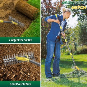Daneried Thatch Rake teeth close-up showing durable metal and curved design for tough thatch.
