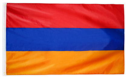DANF Armenia flag 3x5ft front view highlighting vivid colors for outdoor displays.