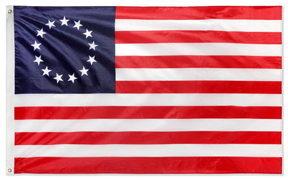 DANF Betsy Ross flag 3x5ft brass grommets for secure outdoor display.