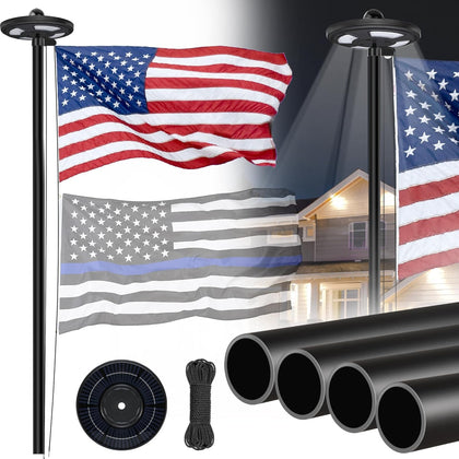 DANF FLAG 25ft pole kit during exterior installation for durable outdoor display