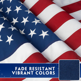 DANF FLAG American 4x6 flag with brass grommets for secure pole mounting.