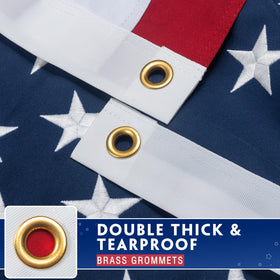 DANF FLAG American 4x6 flag with sewn stripes for long-lasting visual appeal.