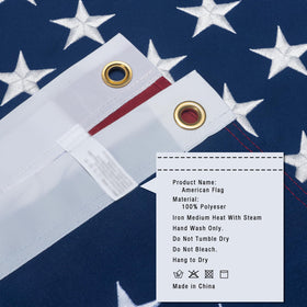 DANF FLAG American 4x6 flag designed to withstand tearing for year-round outdoor use.