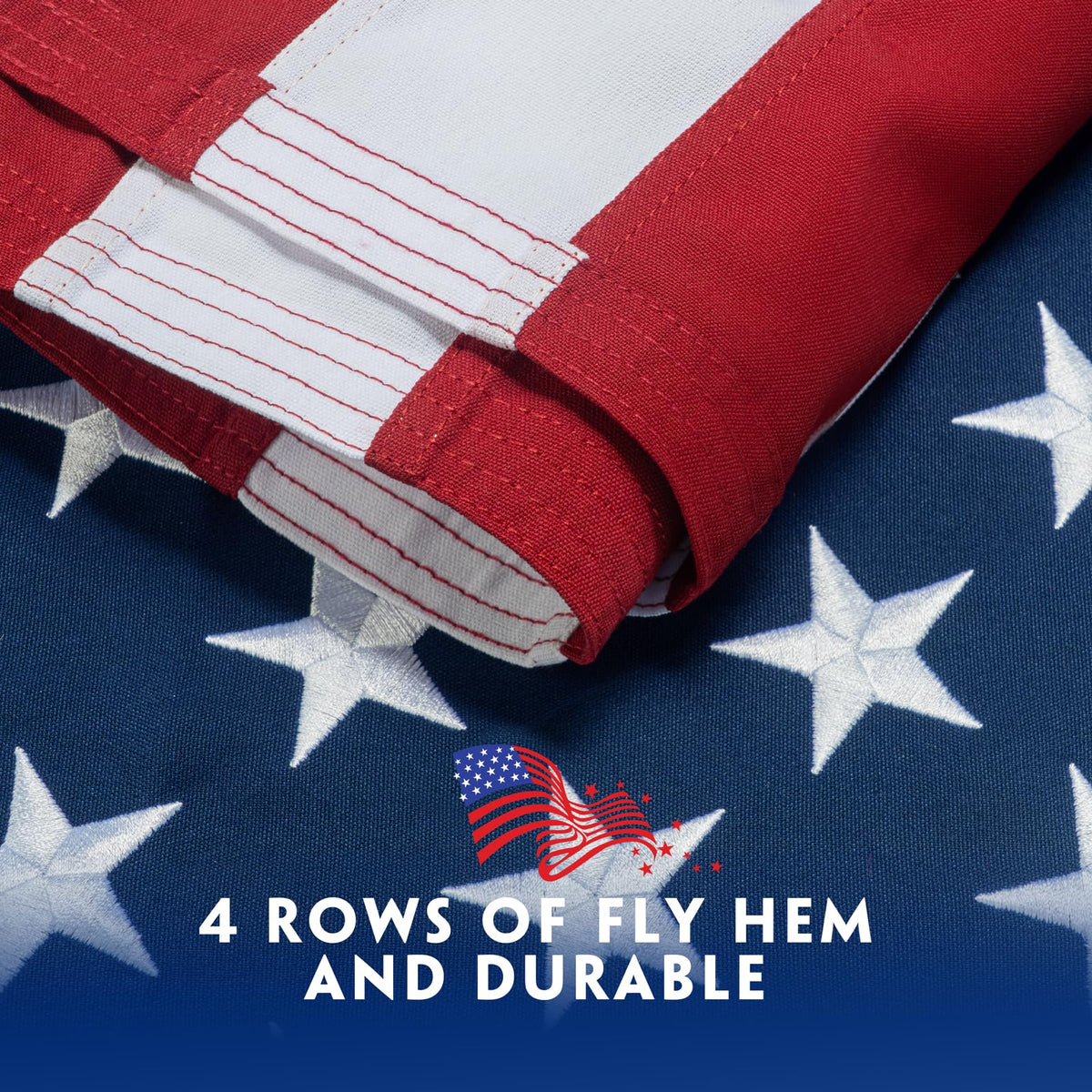 DANF FLAG American 4x6 flag features vibrant colors that resist fading in sun and rain.