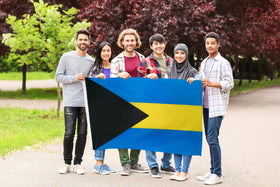 DANF Bahamas flag 3x5 brass grommets highlight easy mounting.