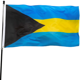 DANF Bahamas flag 3x5 polyester close-up shows fade-resistant color for displays.