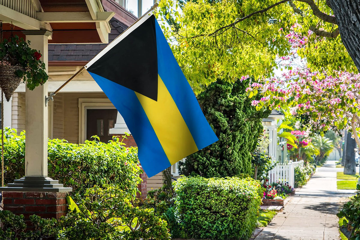 DANF Bahamas flag 3x5 vivid colors suited for indoor use.