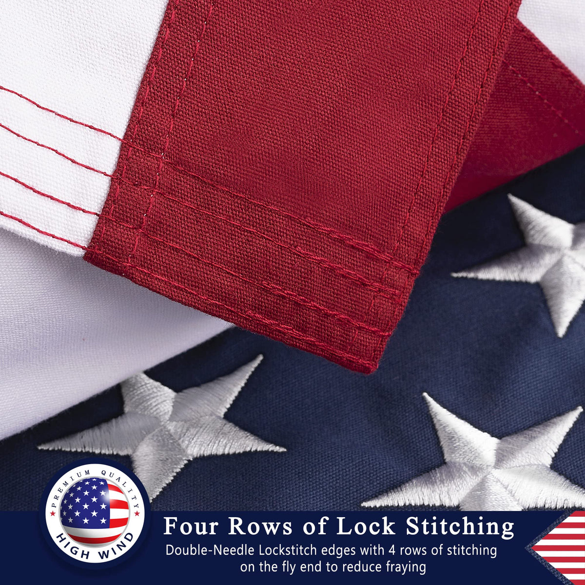DANF FLAG brass grommets ready for outdoor ceremonies.
