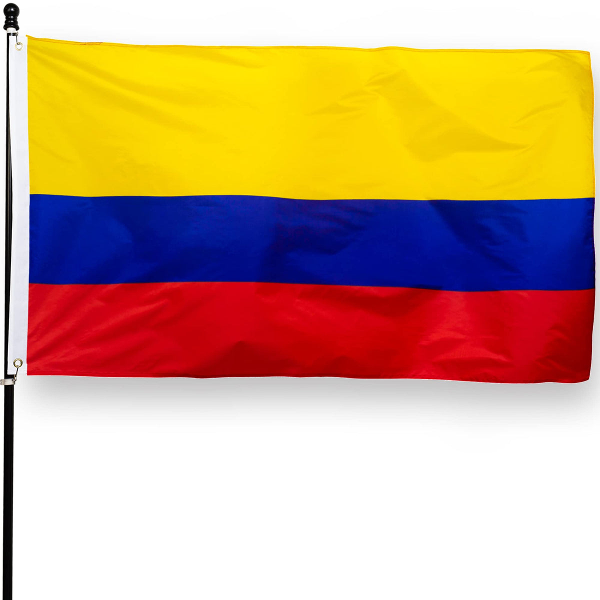 DANF FLAG Colombia 3x5ft front view with vivid colors for indoor displays.