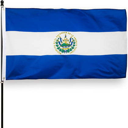 DANF El Salvador flag 3x5ft polyester with vivid color for indoor display and lasting durability