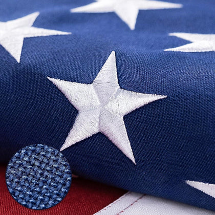 DANF FLAG 5x8 ft flag with embroidered stars for outdoor display highlighting detailed stitching