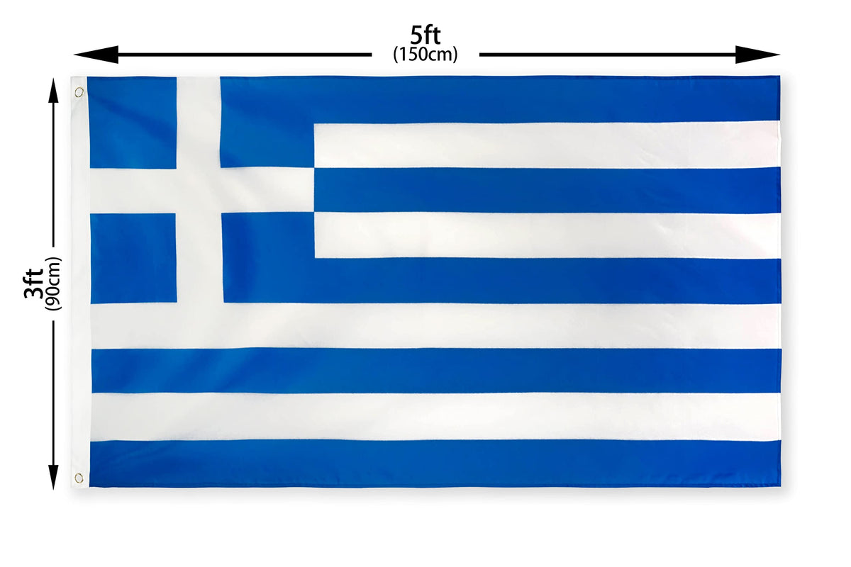 DANF FLAG Greece flag brass grommets enable easy pole mounting
