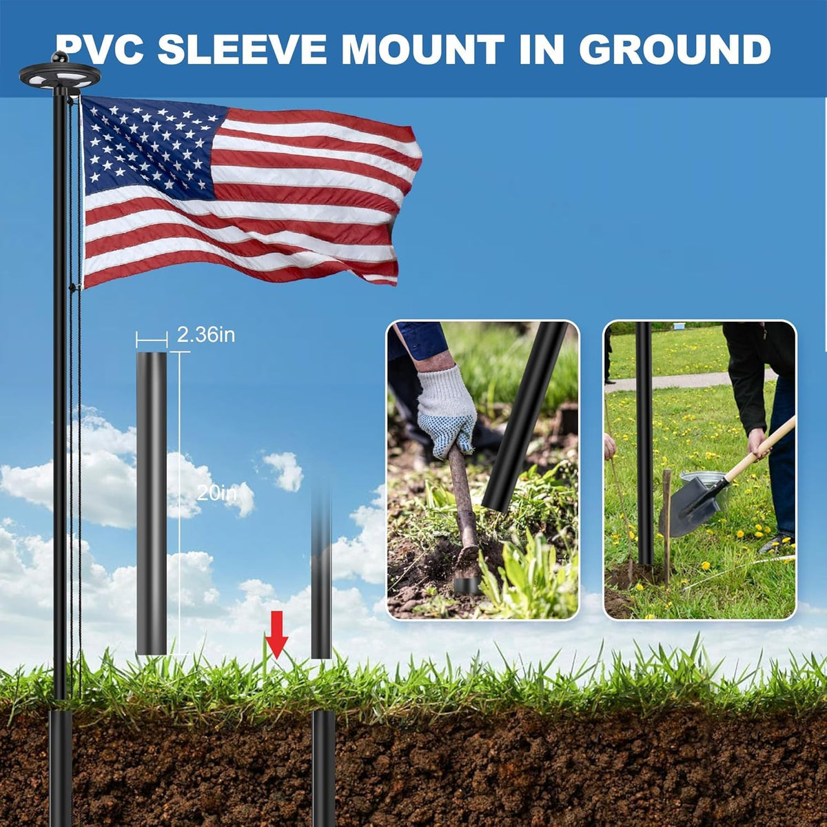 DANF FLAG outdoor night illumination enhances curb appeal