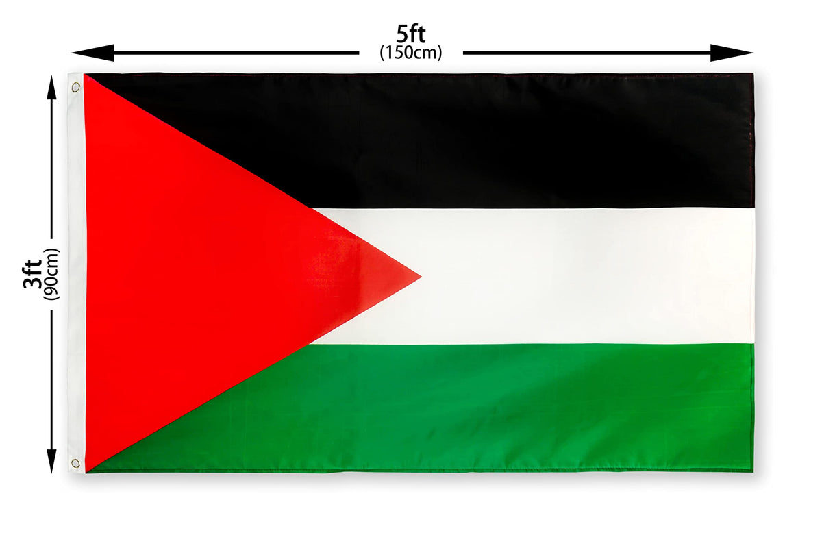 DANF FLAG Palestine flag brass grommets close-up for secure mounting.