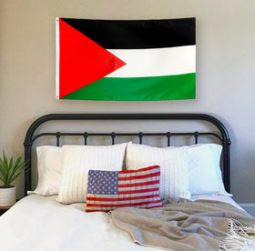 DANF FLAG Palestine flag canvas header enables durable hanging.