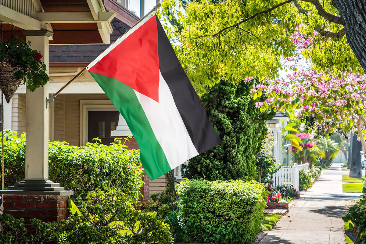 DANF FLAG Palestine flag folded for easy storage.