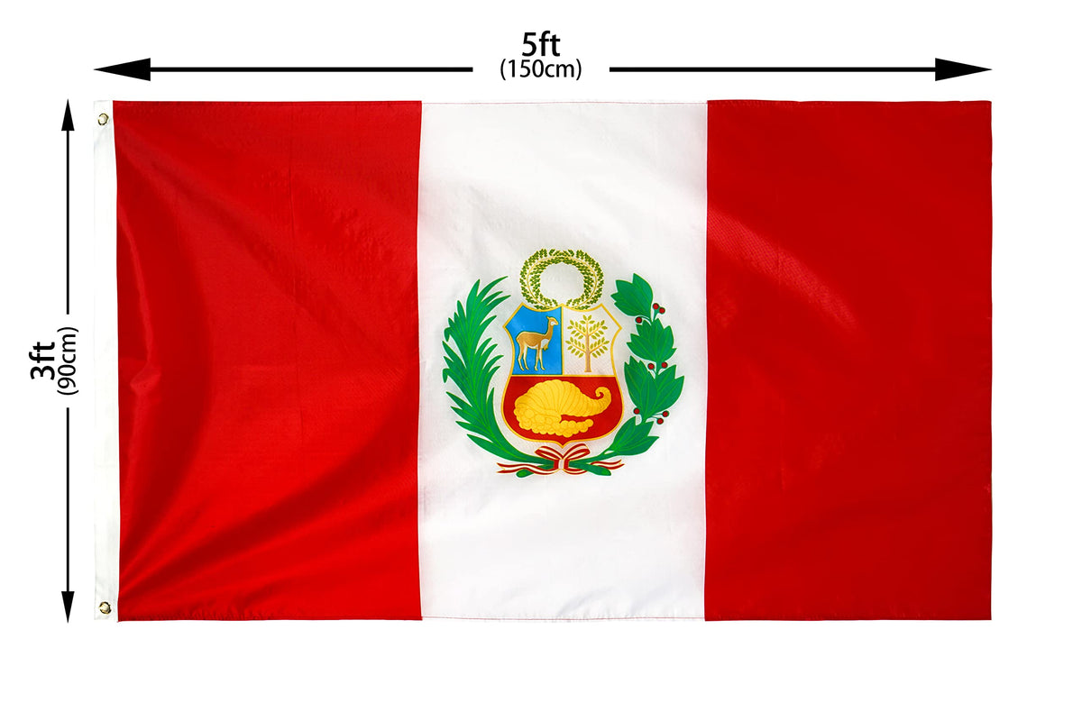 DANF FLAG Peru 3x5 with brass grommets for secure hanging