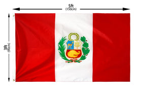 DANF FLAG Peru 3x5 with brass grommets for secure hanging
