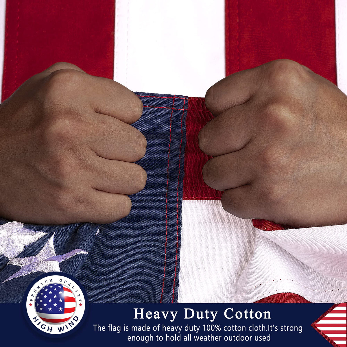 DANF FLAG reinforced canvas header for lasting use.