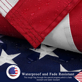 DANF FLAG stripes stitched double-needle for lasting wear in outdoor settings.