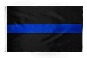 DANF FLAG thin black flag with blue line, vivid indoor display.