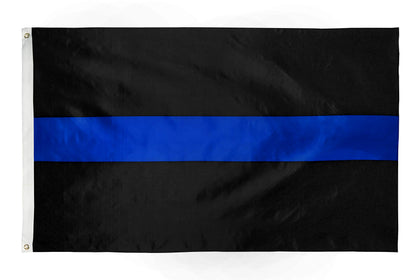 DANF FLAG thin black flag with blue line, vivid indoor display.