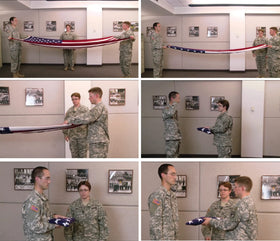DANF FLAG triangular fold display for traditional memorial presentation.